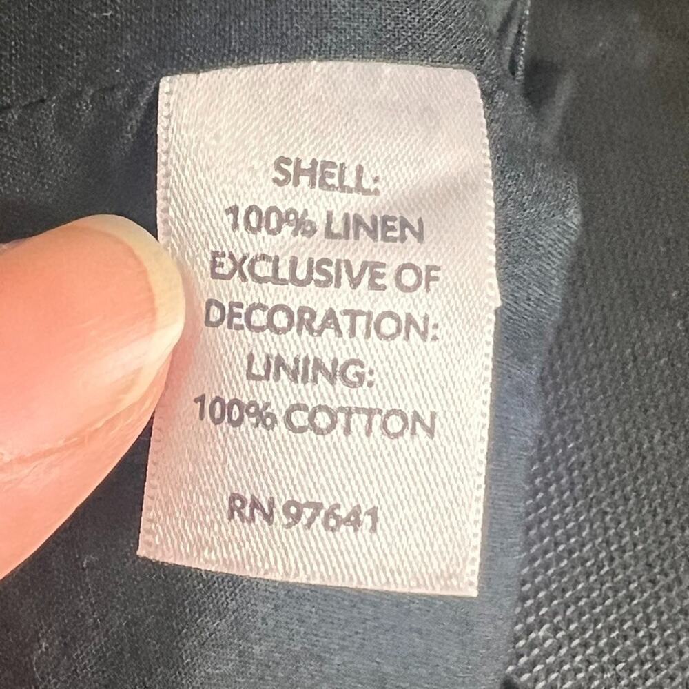 J.Jill Shift Tank Dress Women's Size XS Black 100% Linen Pleated V-Neck - Picture 14 of 15